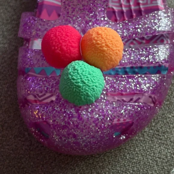 Crocs Glitter Jelly Sandals Size 6 - Picture 7 of 10